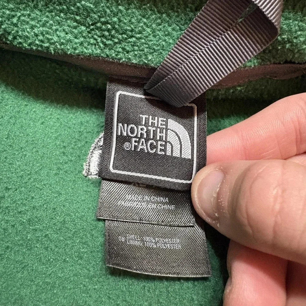 The North Face Jacket Boys XL Green‎ Black Fleece Full Zip Pockets Outdoor
